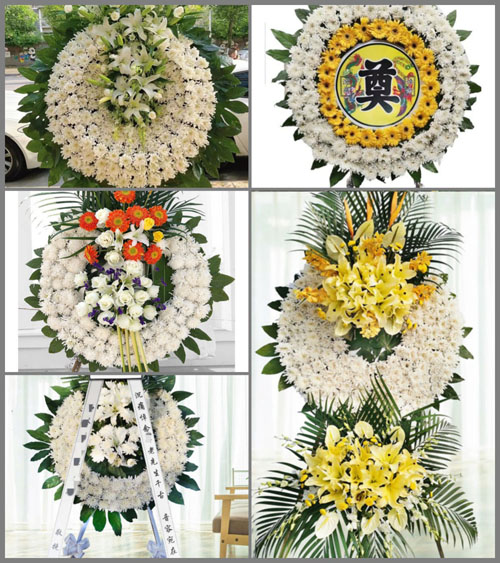 山东济宁梁山县梁山街道周庄村花圈速递